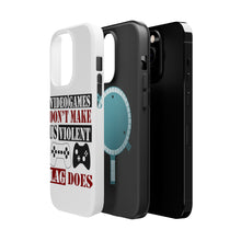 DistinctInk ToughCase for Apple iPhone, Compatible with MagSafe Charging - Video Games Don't Make Me Violent Lag Does