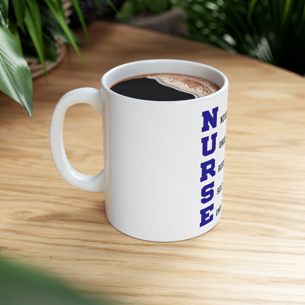 Glossy White Coffee / Tea Mug - Nurse Never Gives Up, view 8