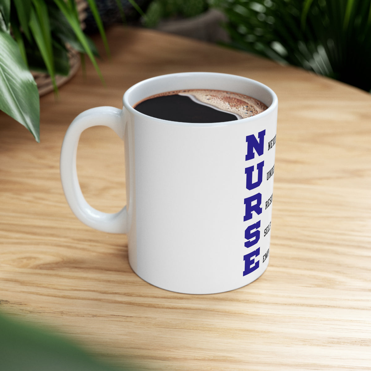 Glossy White Coffee / Tea Mug - Nurse Never Gives Up, view 8