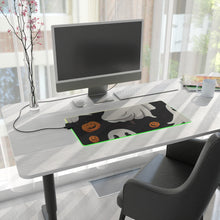 DistinctInk LED Gaming Mouse Pad with Ghost Skeleton Pumpkin Cartoon Design for Halloween