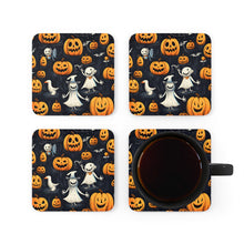 DistinctInk (Set of 4) Corkwood Coasters with The Halloween SpellDesign for Halloween
