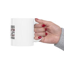 DistinctInk Glossy White Coffee / Tea Mug - Wear Gloves When You Lift - Match Your Purse