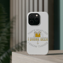DistinctInk ToughCase for Apple iPhone, Compatible with MagSafe Charging - I Drink Beer & I Know Things