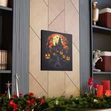 DistinctInk Canvas Wall Art with Darkness Falls on Halloween for Halloween