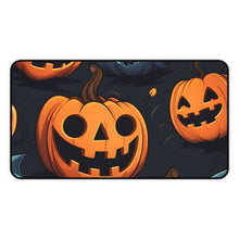 DistinctInk Desk Mat with Nightly Fright of Bats and Ghouls Design for Halloween