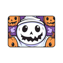 DistinctInk Desk Mat with Ghost Skeleton Pumpkins Design for Halloween