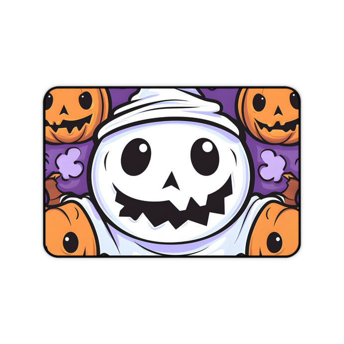 DistinctInk Desk Mat with Ghost Skeleton Pumpkins Design for Halloween