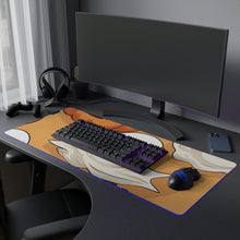 DistinctInk LED Gaming Mouse Pad with Ghostly Skeleton Pumpkin Patch Design for Halloween