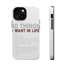DistinctInk ToughCase for Apple iPhone, Compatible with MagSafe Charging - Things I Want In Life - Cars, Money, Woman