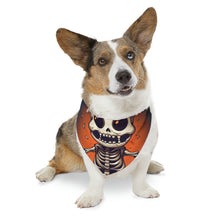 DistinctInk Adjustable Pet Banana Collar with Skelly's Halloween Bash Design for Halloween