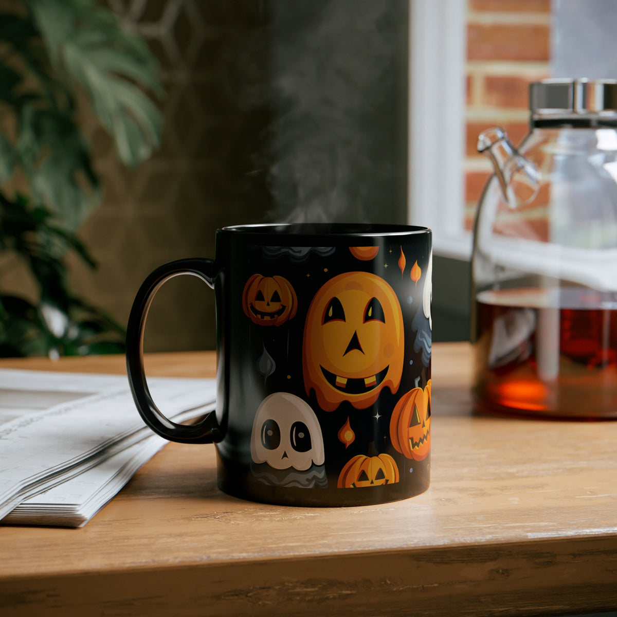 Black Coffee Mug - Spooky Halloween Night for Halloween, view 6