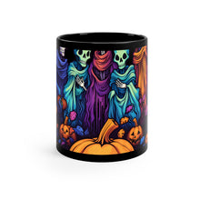 DistinctInk Black Coffee Mug - "Mindful Connections" for Halloween LGBTQ+ Pride