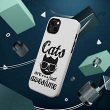 DistinctInk ToughCase for Apple iPhone, Compatible with MagSafe Charging - Cats Are Just Awesome