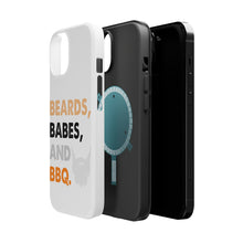 DistinctInk ToughCase for Apple iPhone, Compatible with MagSafe Charging - Beards, Babes And BBQ