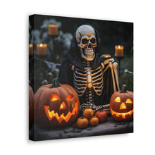 DistinctInk Canvas Wall Art with Skellington's Spooky Soiree for Halloween