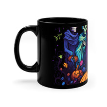 DistinctInk Black Coffee Mug - "Mindful Connections" for Halloween LGBTQ+ Pride
