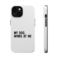 DistinctInk ToughCase for Apple iPhone, Compatible with MagSafe Charging - Tell Me It's Just a Dog - You're an Idiot