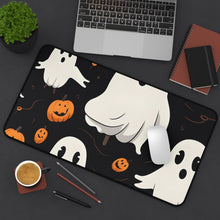 DistinctInk Desk Mat with Ghost Skeleton Pumpkin Cartoon Design for Halloween