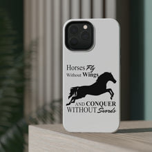 DistinctInk ToughCase for Apple iPhone, Compatible with MagSafe Charging - Horses Fly Without Wings