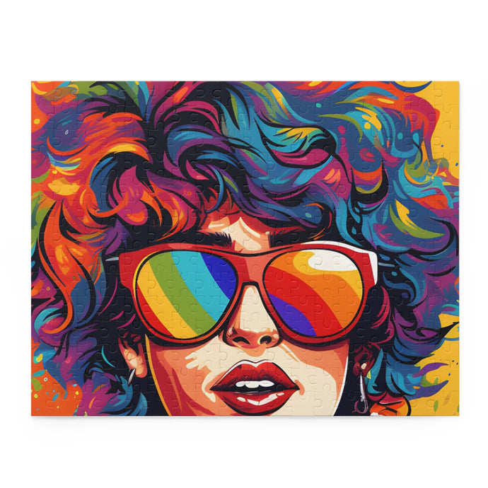 DistinctInk Jigsaw Puzzle with Start Building Your Dreams Design for LGBTQ+ Pride