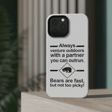 DistinctInk ToughCase for Apple iPhone, Compatible with MagSafe Charging - Bears Are Fast But Not Too Picky
