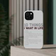 DistinctInk ToughCase for Apple iPhone, Compatible with MagSafe Charging - Things I Want In Life - Cars, Money, Woman