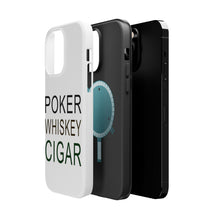 DistinctInk ToughCase for Apple iPhone, Compatible with MagSafe Charging - Poker Whiskey Cigar