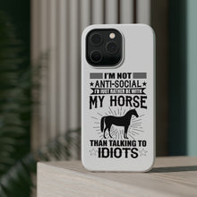 DistinctInk ToughCase for Apple iPhone, Compatible with MagSafe Charging - Not Anti Social - Rather Be With My Horse