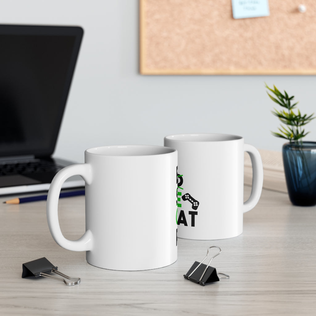 Glossy White Coffee / Tea Mug - Eat Game Repeat - Video Games Gamer, view 5