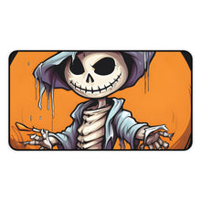 DistinctInk Desk Mat with Haunted Jack-O'-Skeleton Design for Halloween