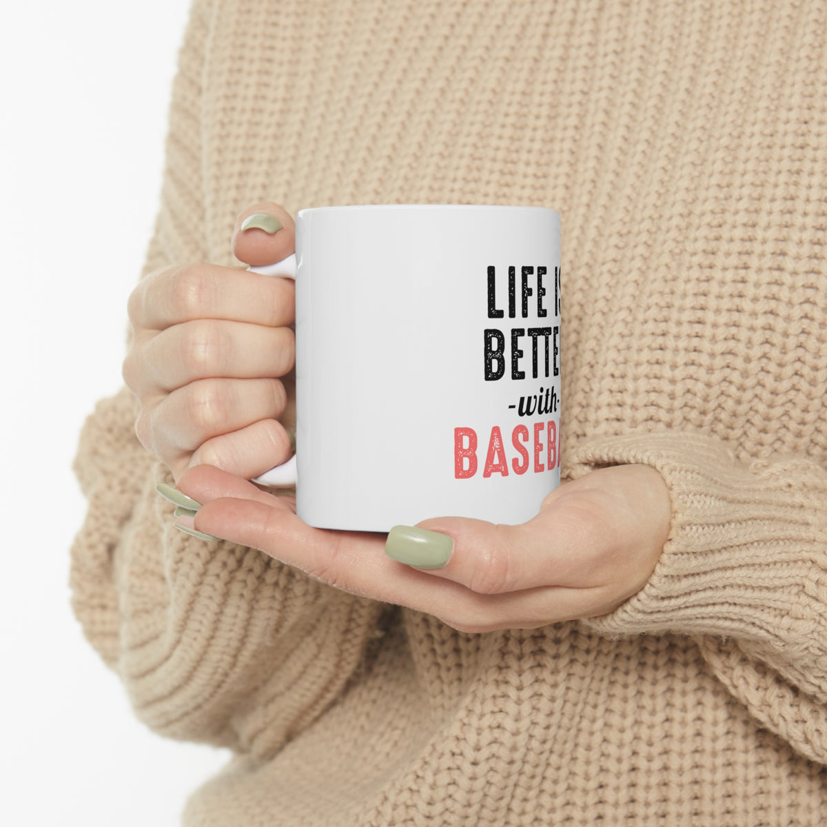 Glossy White Coffee / Tea Mug - Life is Better with Baseball, view 10