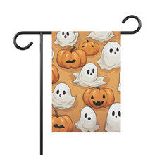 DistinctInk Garden & House Banner / Flag with Ghostly Skeleton Pumpkin Patch Design for Halloween