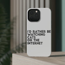 DistinctInk ToughCase for Apple iPhone, Compatible with MagSafe Charging - Rather Be Watch Cats On The Internet