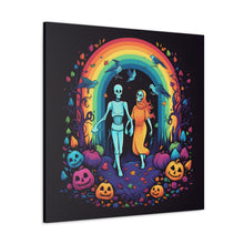 DistinctInk Canvas Wall Art with The Enduring Beauty of Writing for Halloween LGBTQ+ Pride