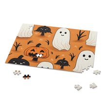 DistinctInk Jigsaw Puzzle with Ghost Skeleton Pumpkin Cartoons Design for Halloween