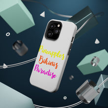 DistinctInk ToughCase for Apple iPhone, Compatible with MagSafe Charging - Pineapples Bikinis Paradise