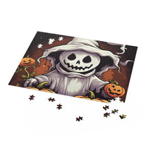 DistinctInk Jigsaw Puzzle with Trick or Treat Ghost-O-Lantern Design for Halloween