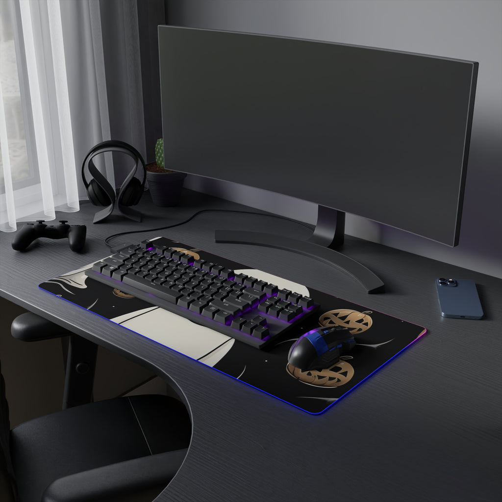 LED Gaming Mouse Pad with Ghostly Skeleton and Pumpkin Design for Halloween, view 15