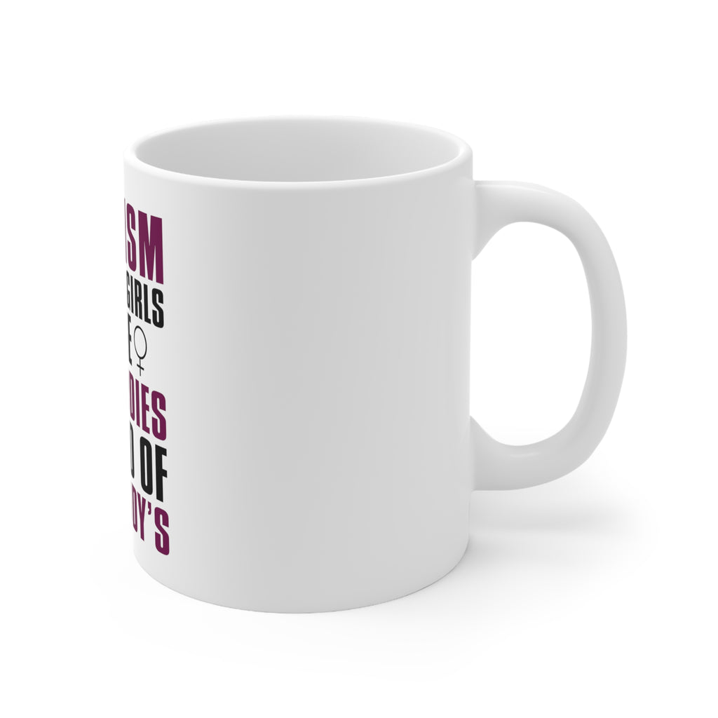 Glossy White Coffee / Tea Mug - Feminism - Somebodies vs Somebody's, view 3