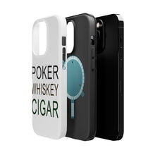 DistinctInk ToughCase for Apple iPhone, Compatible with MagSafe Charging - Poker Whiskey Cigar