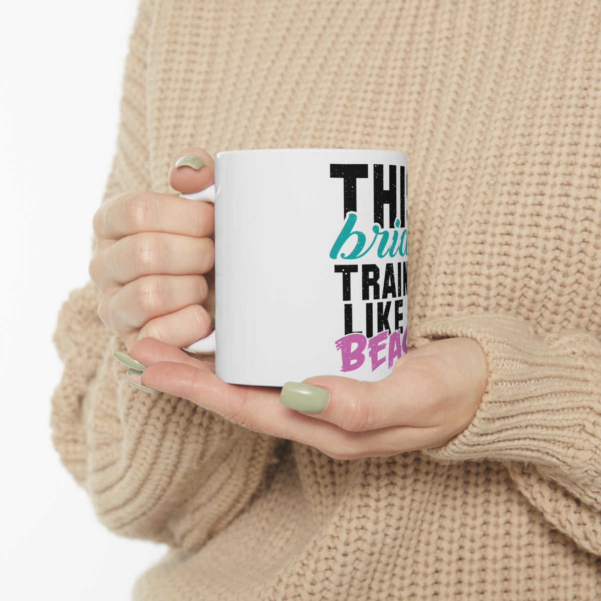 Glossy White Coffee / Tea Mug - This Bride Trains Like a Beast, view 10