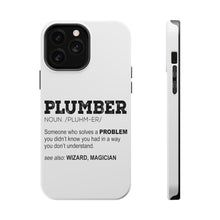DistinctInk ToughCase for Apple iPhone, Compatible with MagSafe Charging - Plumber Definition - Solves A Problem