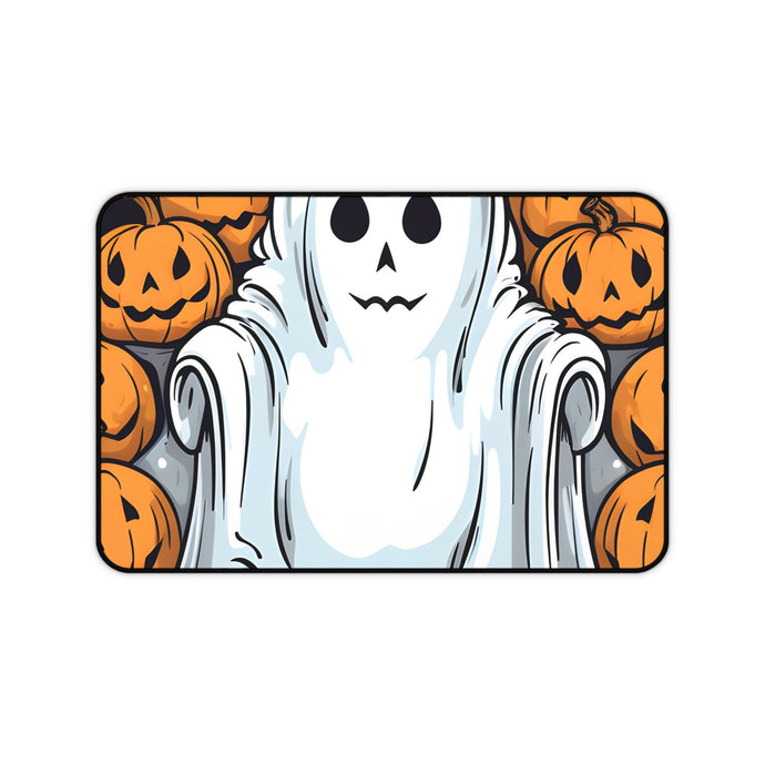 DistinctInk Desk Mat with Skeletal Ghostly Pumpkins Design for Halloween
