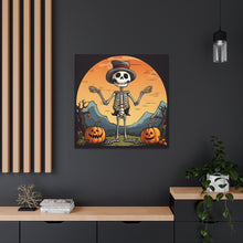 DistinctInk Canvas Wall Art with Skelefun Halloween for Halloween