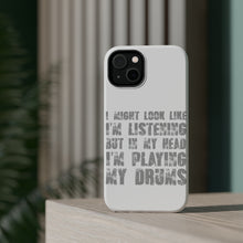 DistinctInk ToughCase for Apple iPhone, Compatible with MagSafe Charging - In My Head, I'm Playing Drums