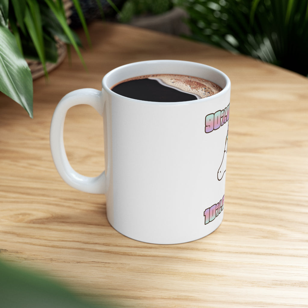 Glossy White Coffee / Tea Mug - 90% Unicorn 10% Sparkle, view 8