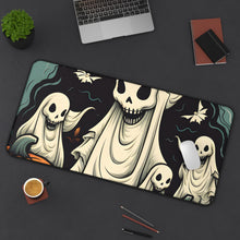 DistinctInk Desk Mat with Spooky Skeleton Pumpkins Design for Halloween