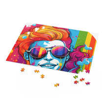 DistinctInk Jigsaw Puzzle with Leading with Courage and Grace Design for LGBTQ+ Pride