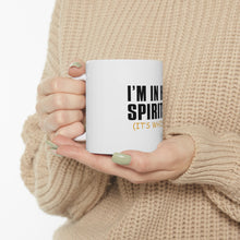 DistinctInk Glossy White Coffee / Tea Mug - I'm in High Spirits (It's Whiskey)