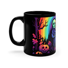 DistinctInk Black Coffee Mug - Living Life to the Fullest for Halloween LGBTQ+ Pride